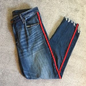 Abercrombie raw hem Jeans with ribbon detail
